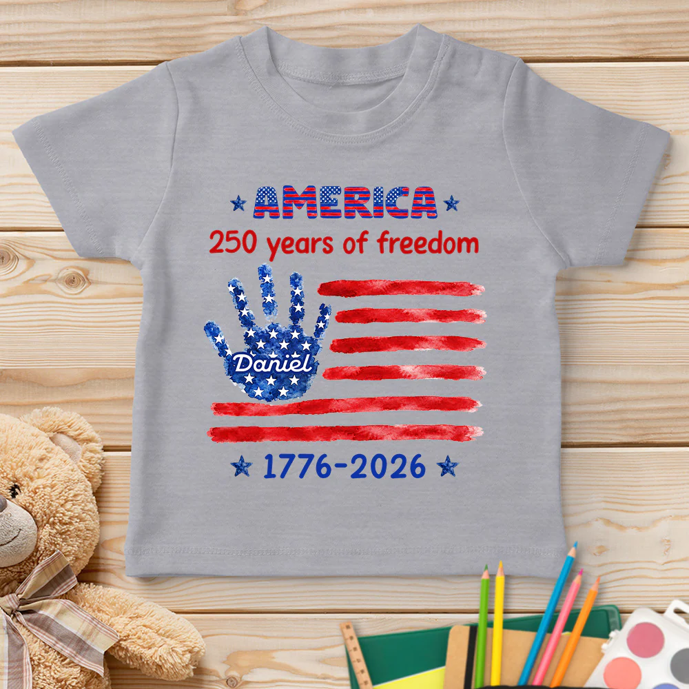 Happy 250 America - Personalized Custom Youth T-shirt - Image 3
