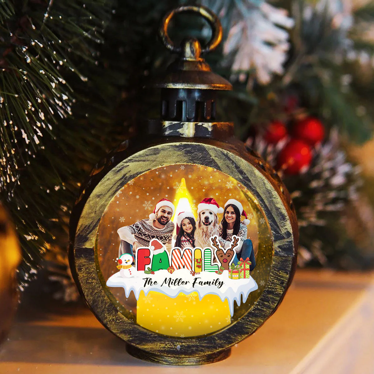 Happy Christmas - Personalized Custom Christmas Lantern - Image 5