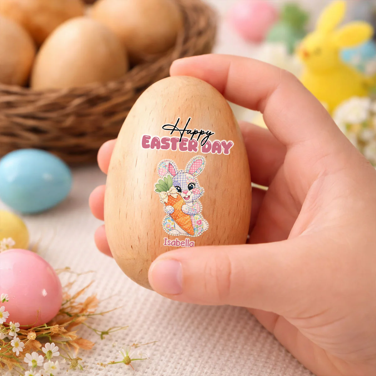 Happy Easter Day - Personalized Custom Wooden Egg Shaker - Image 3