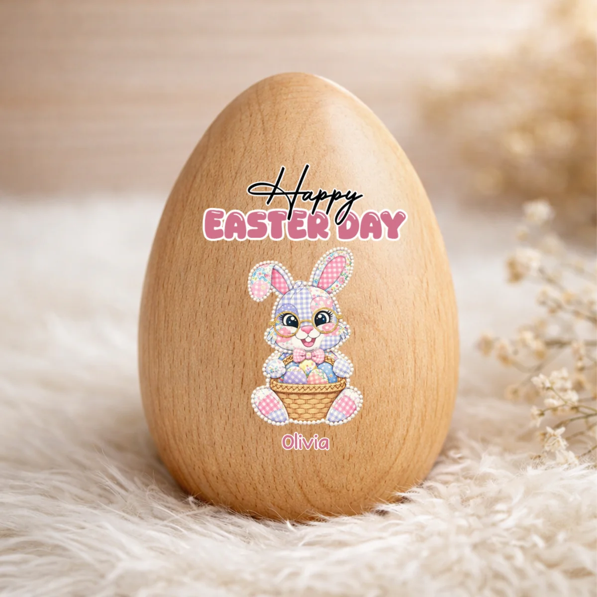 Happy Easter Day - Personalized Custom Wooden Egg Shaker - Image 6