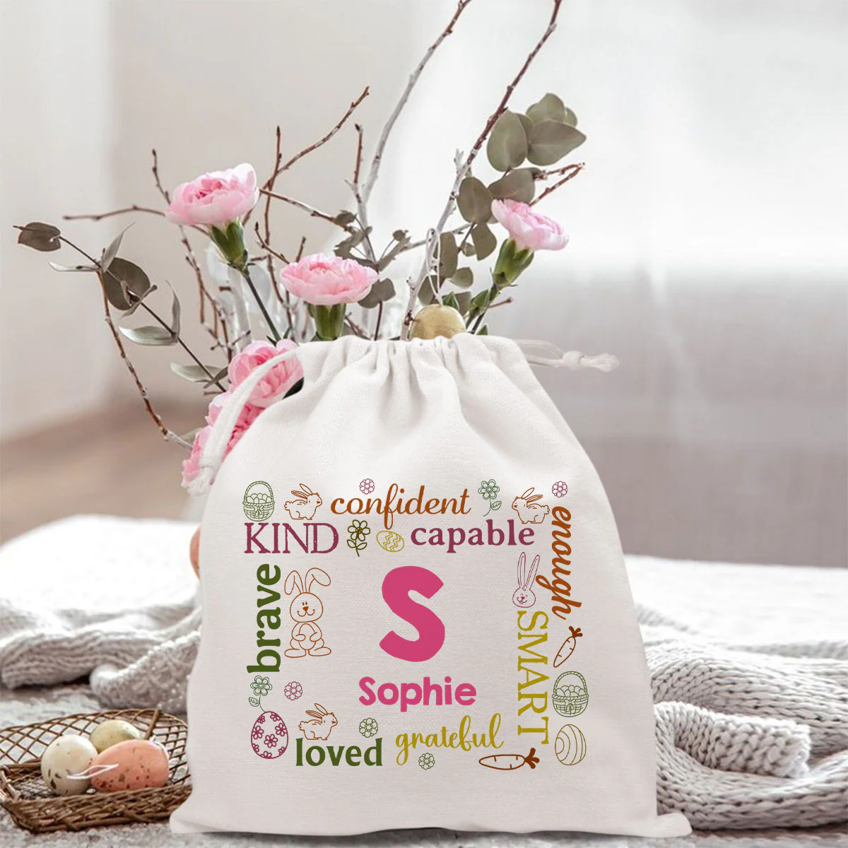 Happy Easter Name Letter - Personalized Custom Favor Bag - Image 5