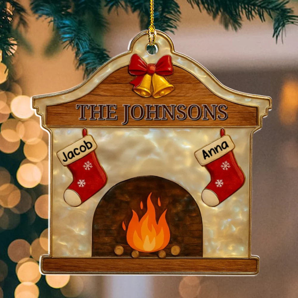 Happy Family - Personalized Custom Acrylic Ornament - Image 7