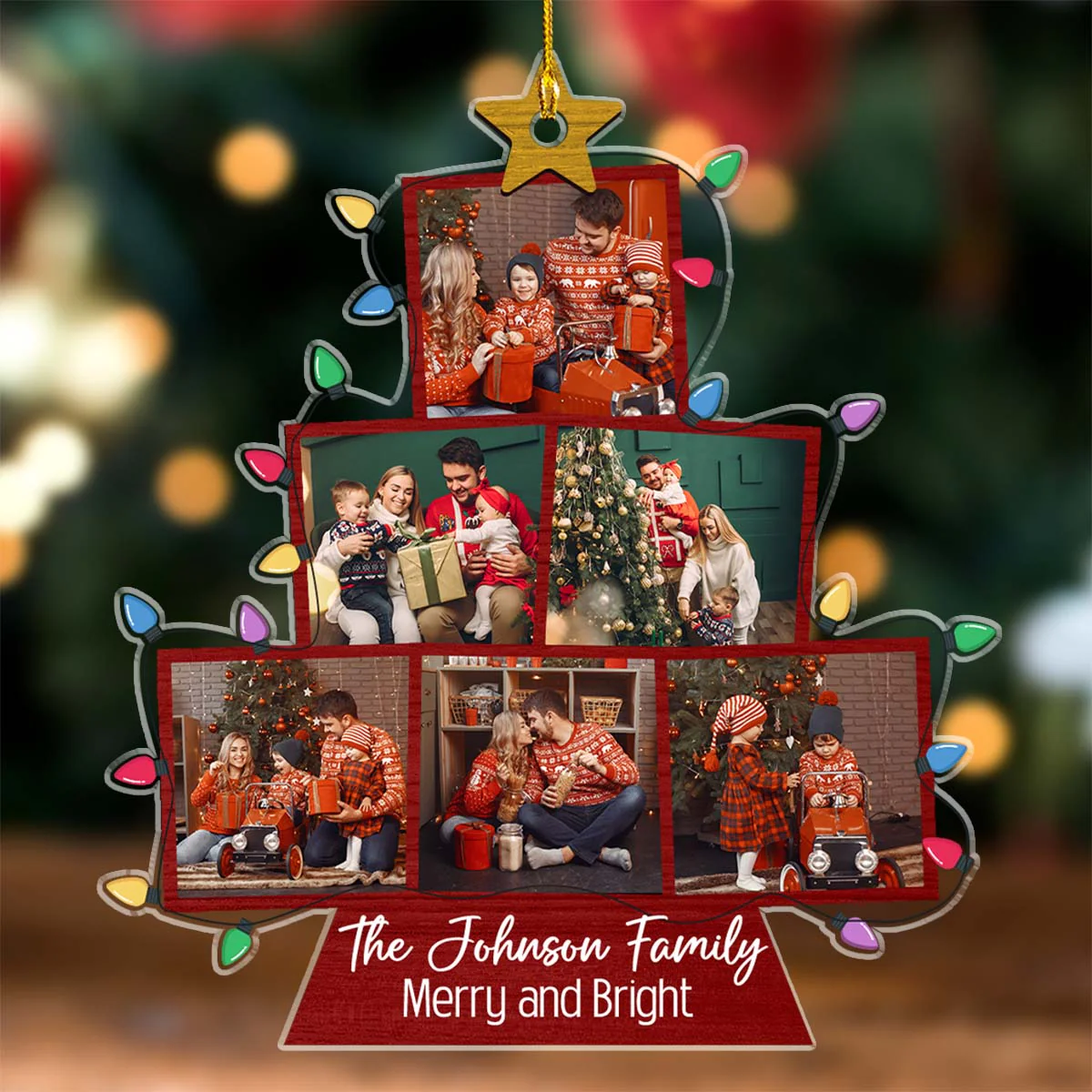 Happy Family - Personalized Custom Acrylic Ornament - Image 2