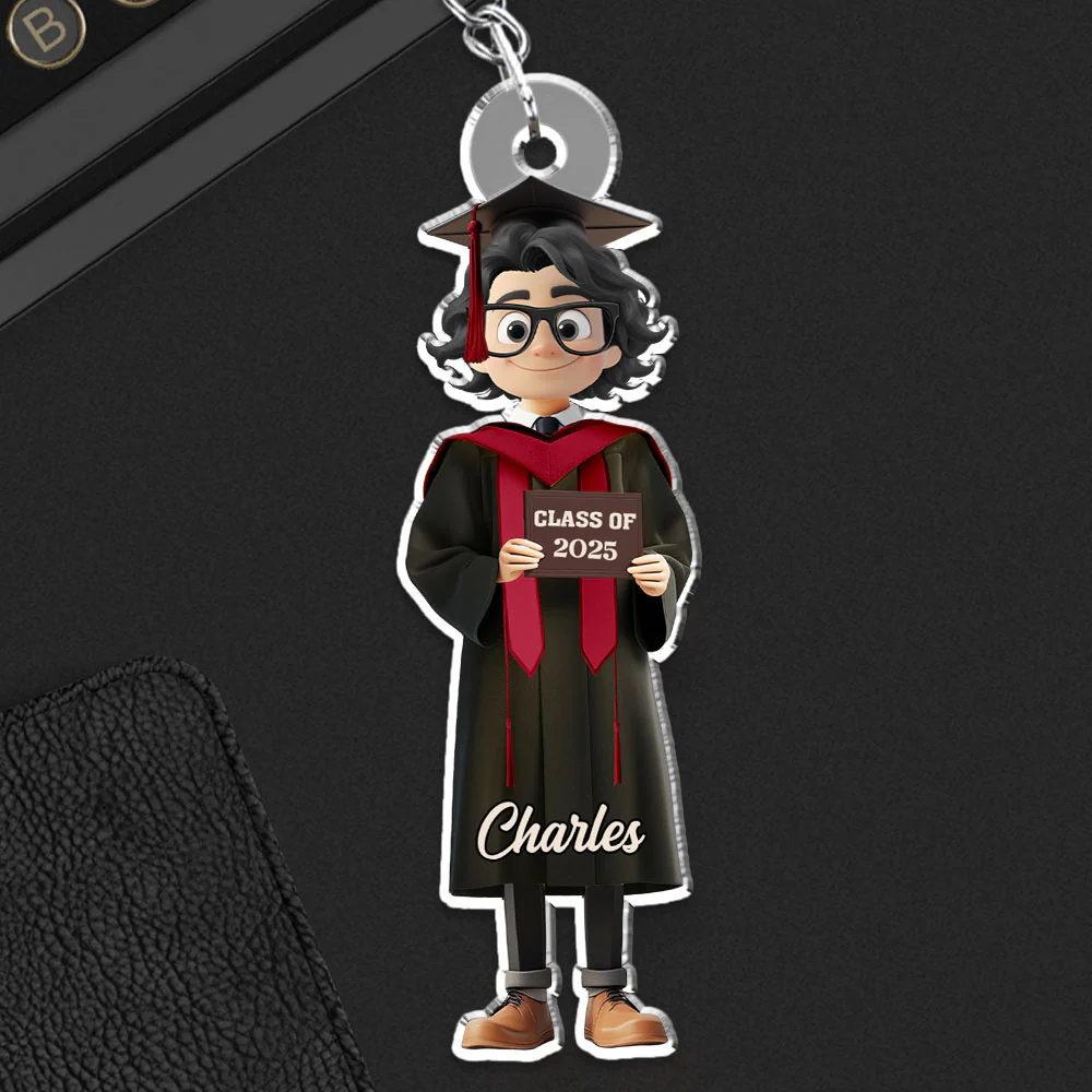Happy Graduation My Friends - Personalized Custom Acrylic Keychain - Image 4