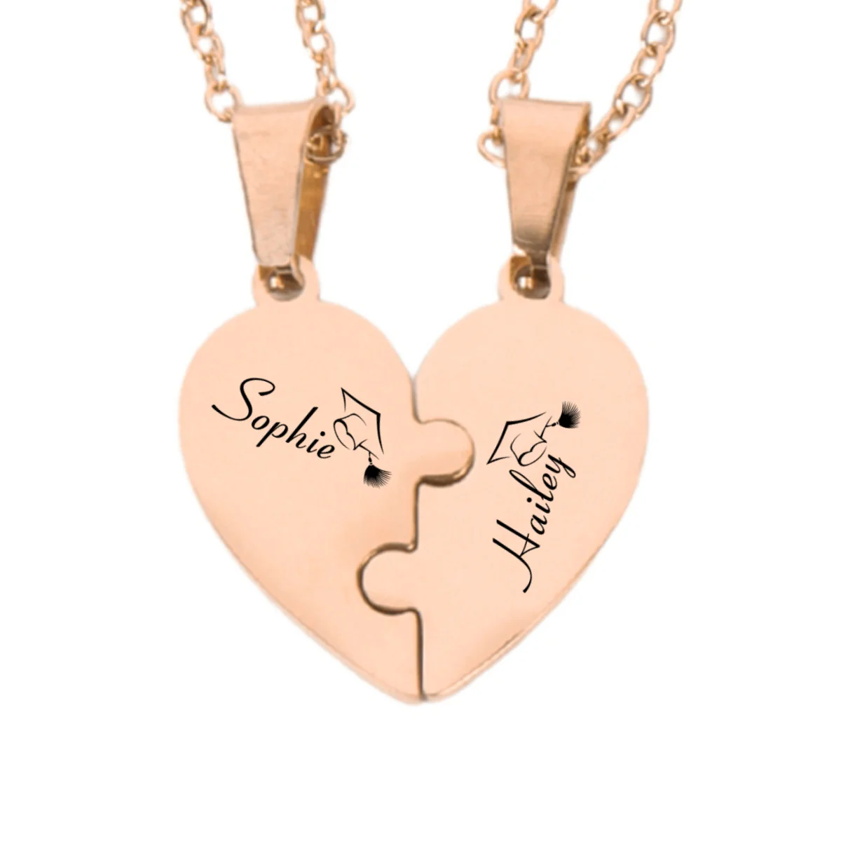Happy Graduation - Personalized Custom Heart Puzzle Necklace - Image 7