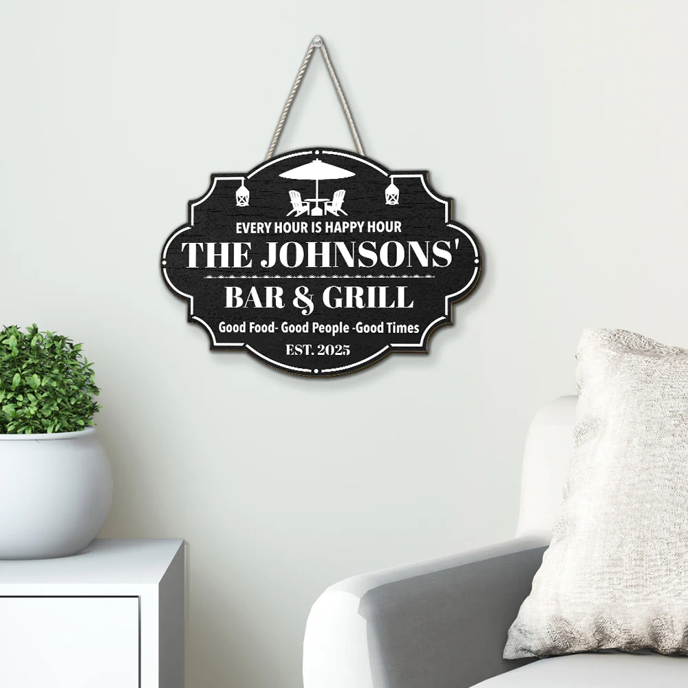 Happy Hour - Personalized Custom Wood Sign - Image 5