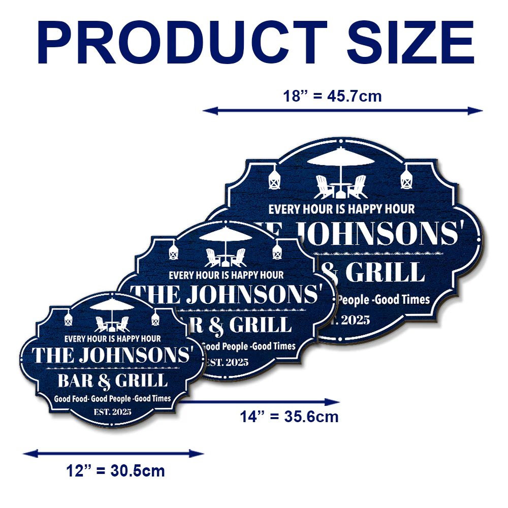 Happy Hour - Personalized Custom Wood Sign - Image 8
