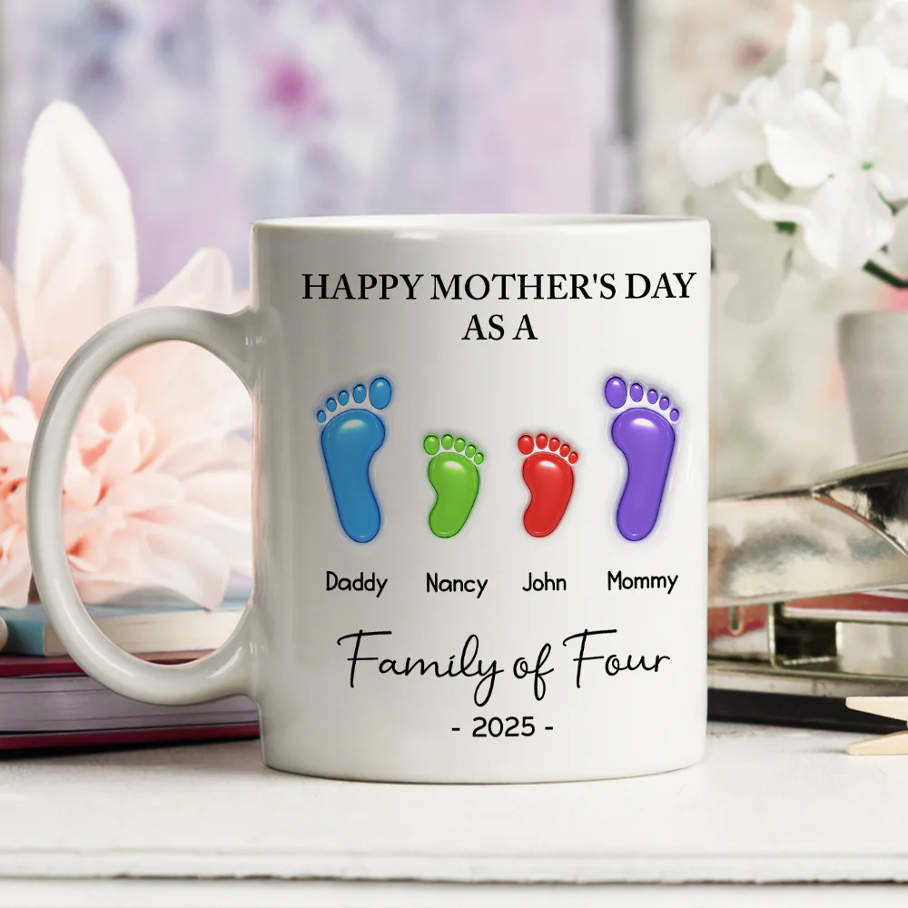 Happy Mother Day As A Family - Personalized Custom 3D Inflated Effect Mug - Image 4