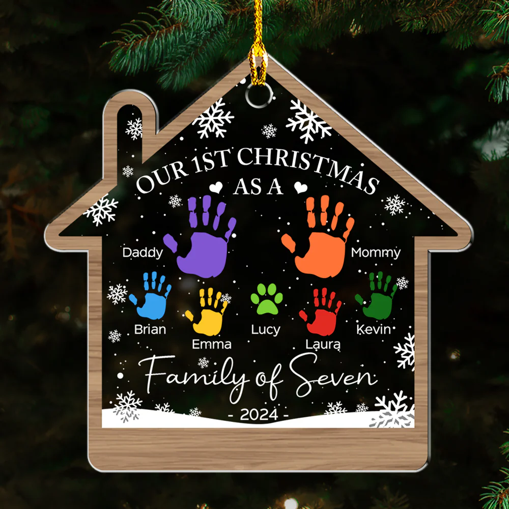 Happy Our 1st Christmas - Personalized Custom Acrylic Ornament - Image 2