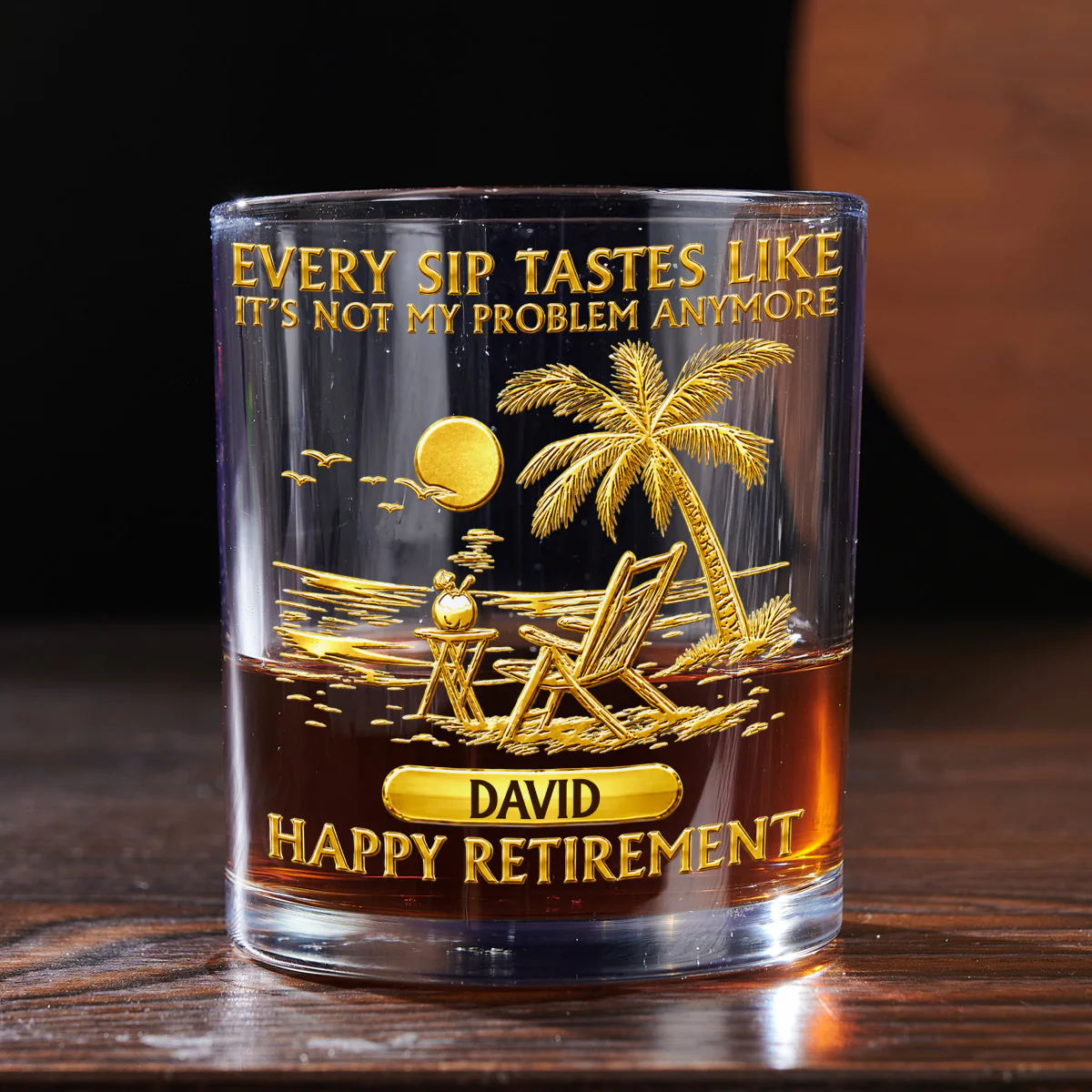 Happy Retirement - Personalized Custom Whiskey Glass - Image 4