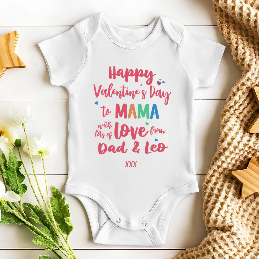 Happy Valentine's Day To The Mommy - Personalized Custom Baby Onesie - Image 3