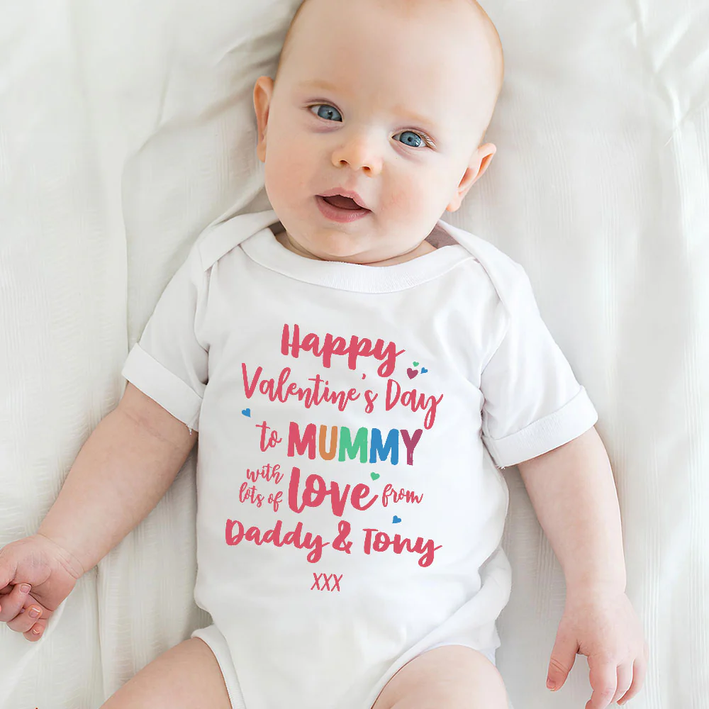 Happy Valentine's Day To The Mommy - Personalized Custom Baby Onesie - Image 4