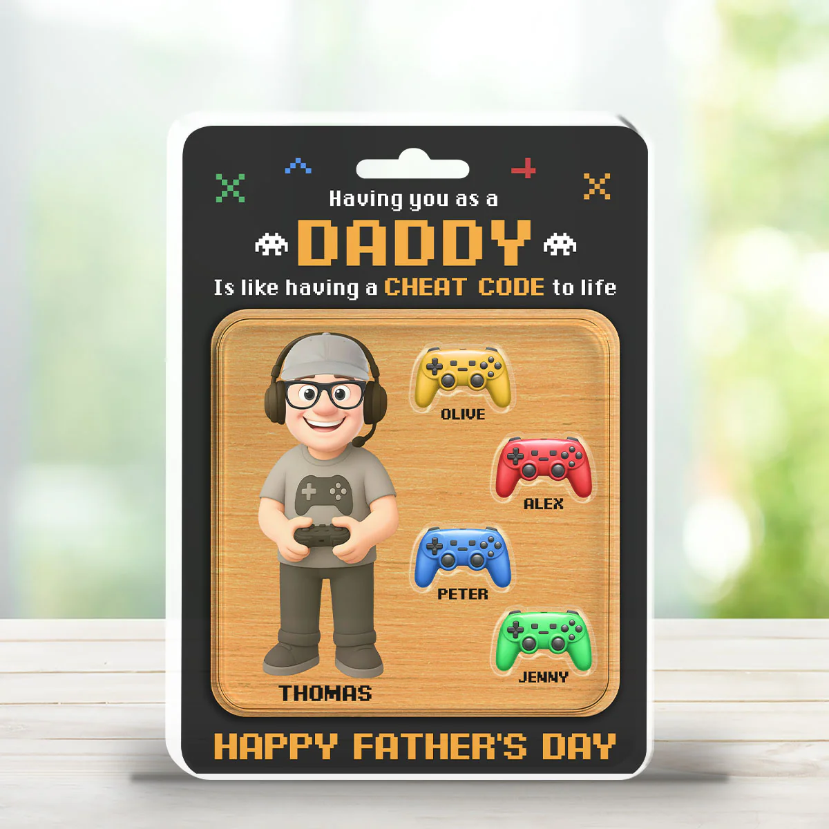 Having Dad Like Having A Cheat Code - Personalized Custom Acrylic Plaque - Image 2
