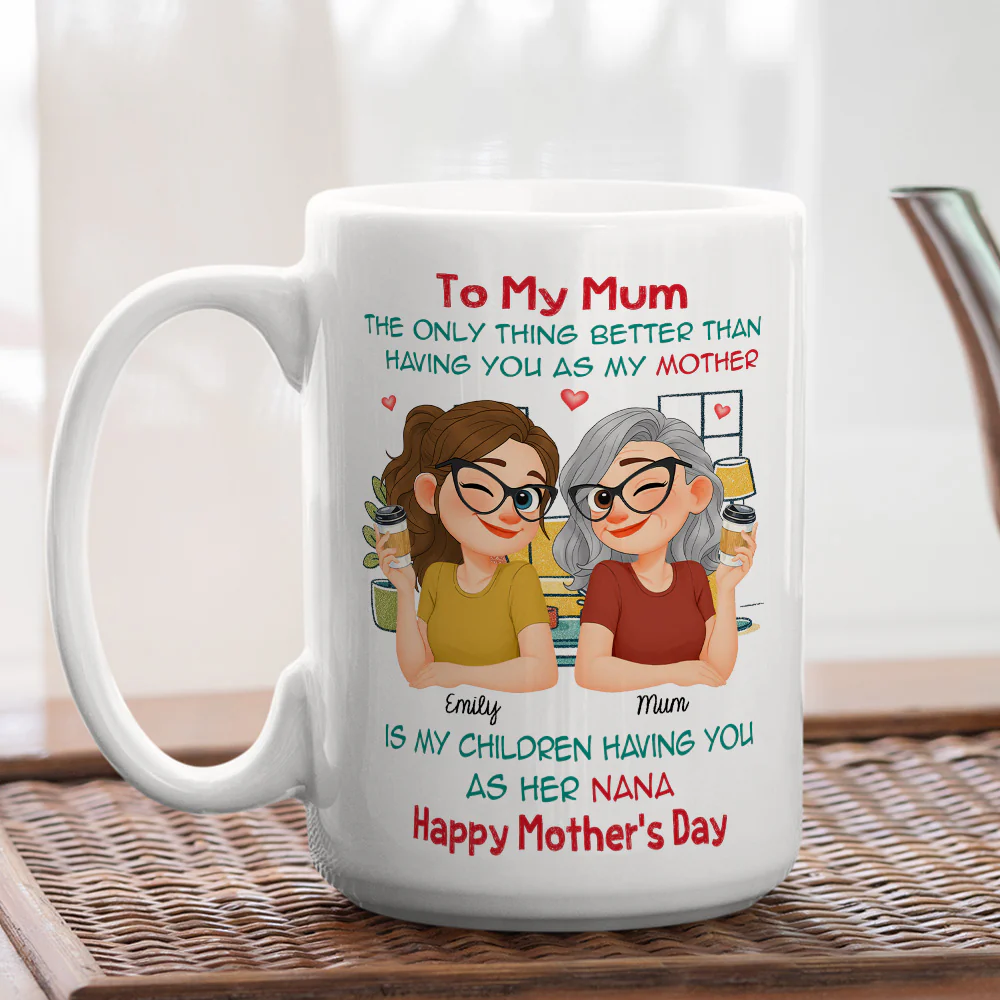 Having You As My Mom - Personalized Custom Coffee Mug - Image 5