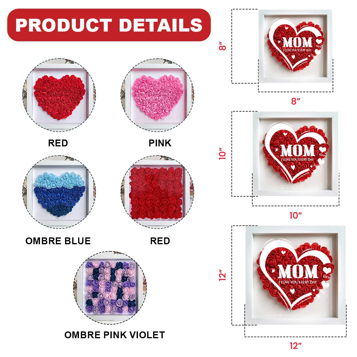 Having You As My Wife - Personalized Custom Flower Shadow Box With LED Light - Image 6