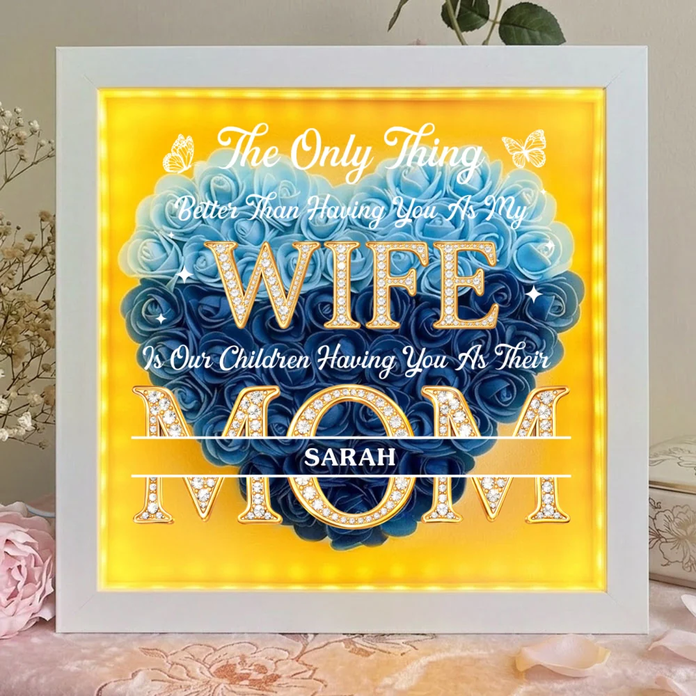 Having You As My Wife - Personalized Custom Flower Shadow Box With LED Light - Image 9