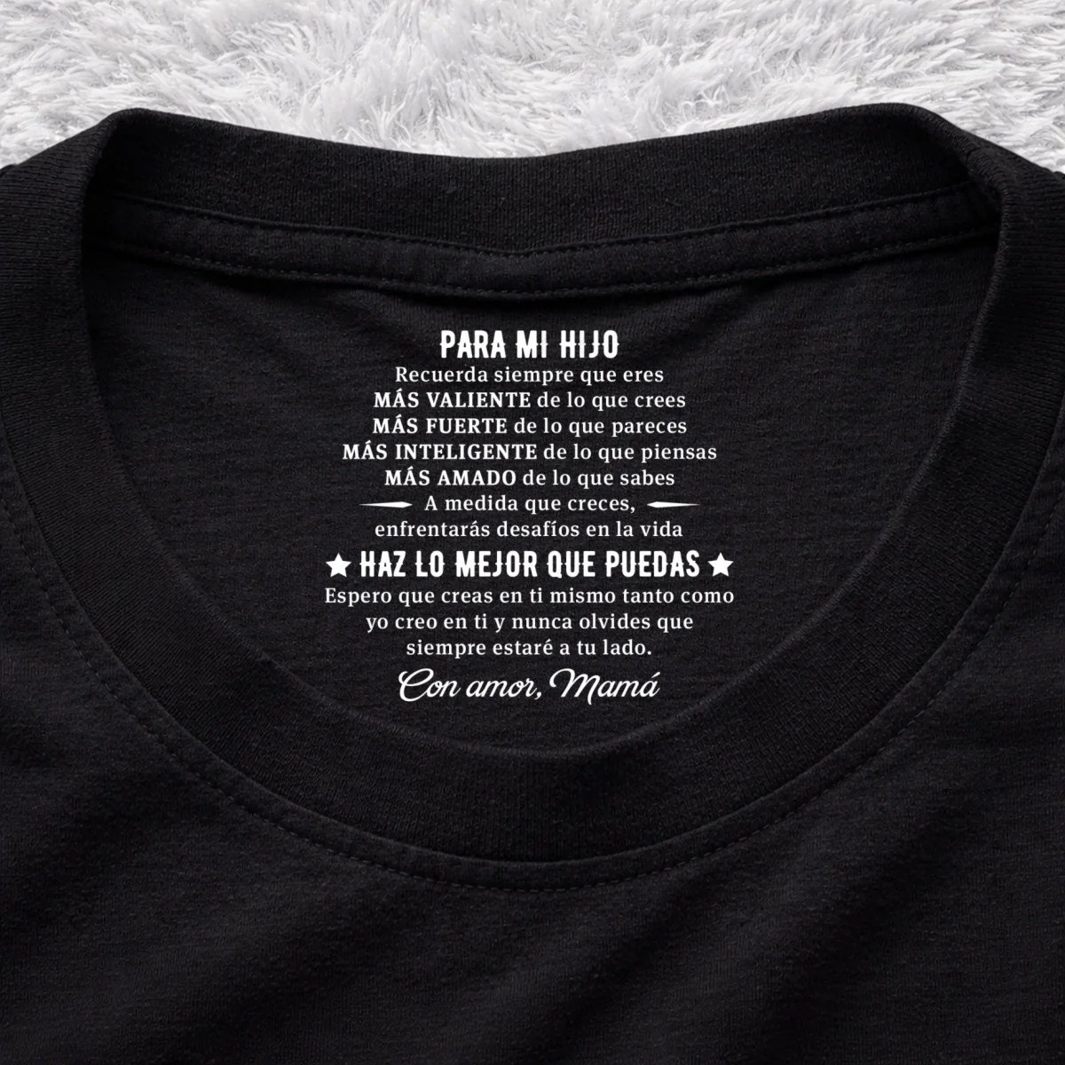 Haz Lo Mejor Que Puedas - Camiseta Personalizada con Impresión en el Cuello Interior - Image 7