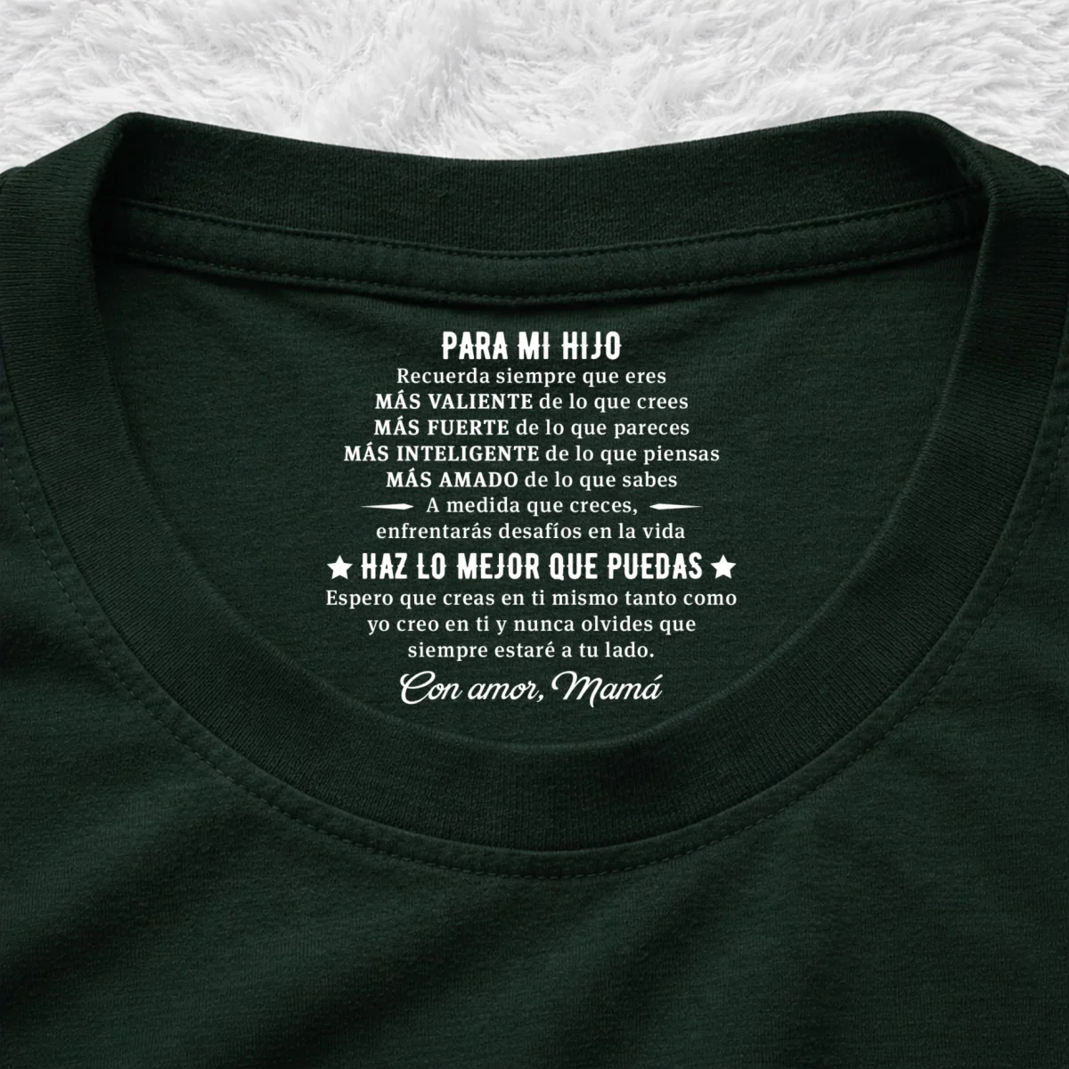 Haz Lo Mejor Que Puedas - Camiseta Personalizada con Impresión en el Cuello Interior - Image 9
