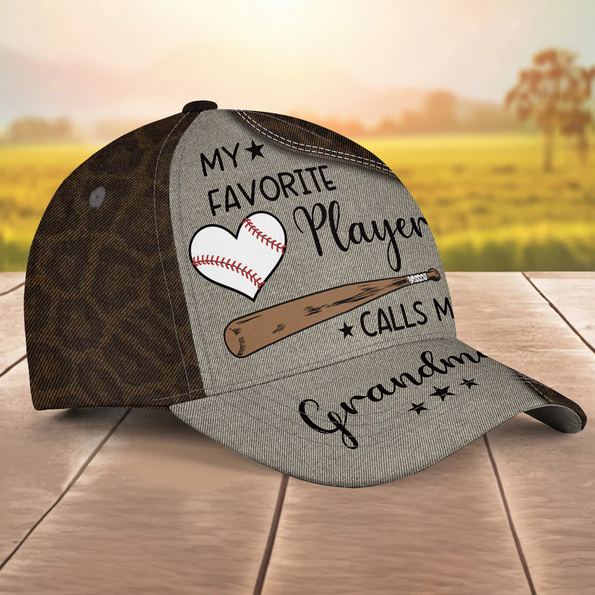 He Scores And Grandma Goes Wild - Personalized Custom Classic Cap - Image 4