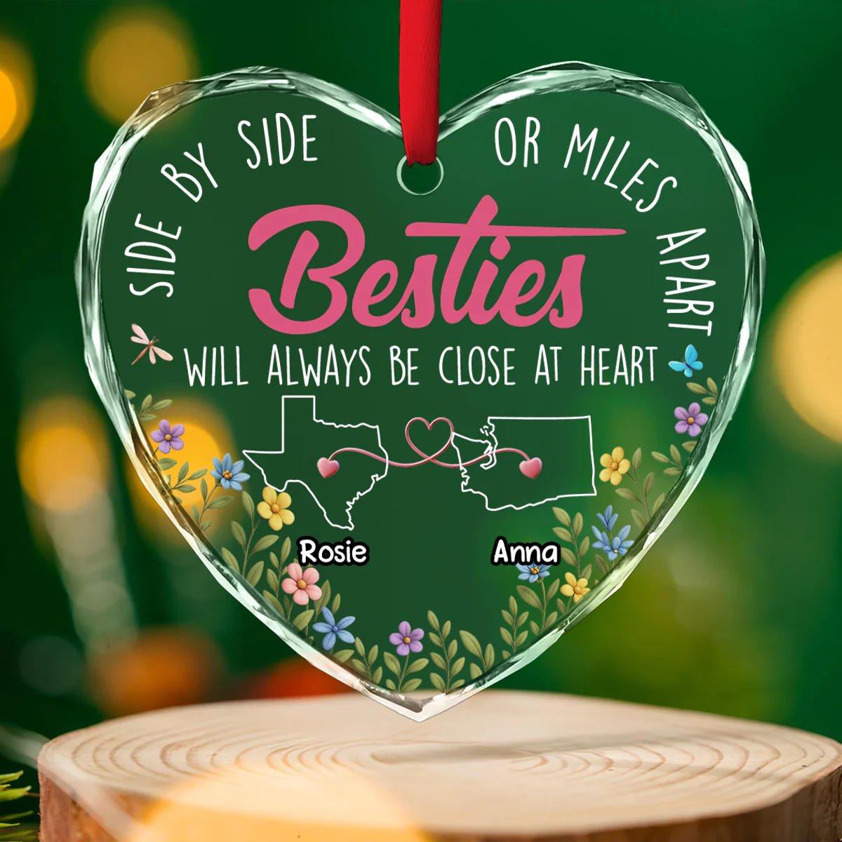 Heart By Heart - Personalized Custom Glass Ornament - Image 4