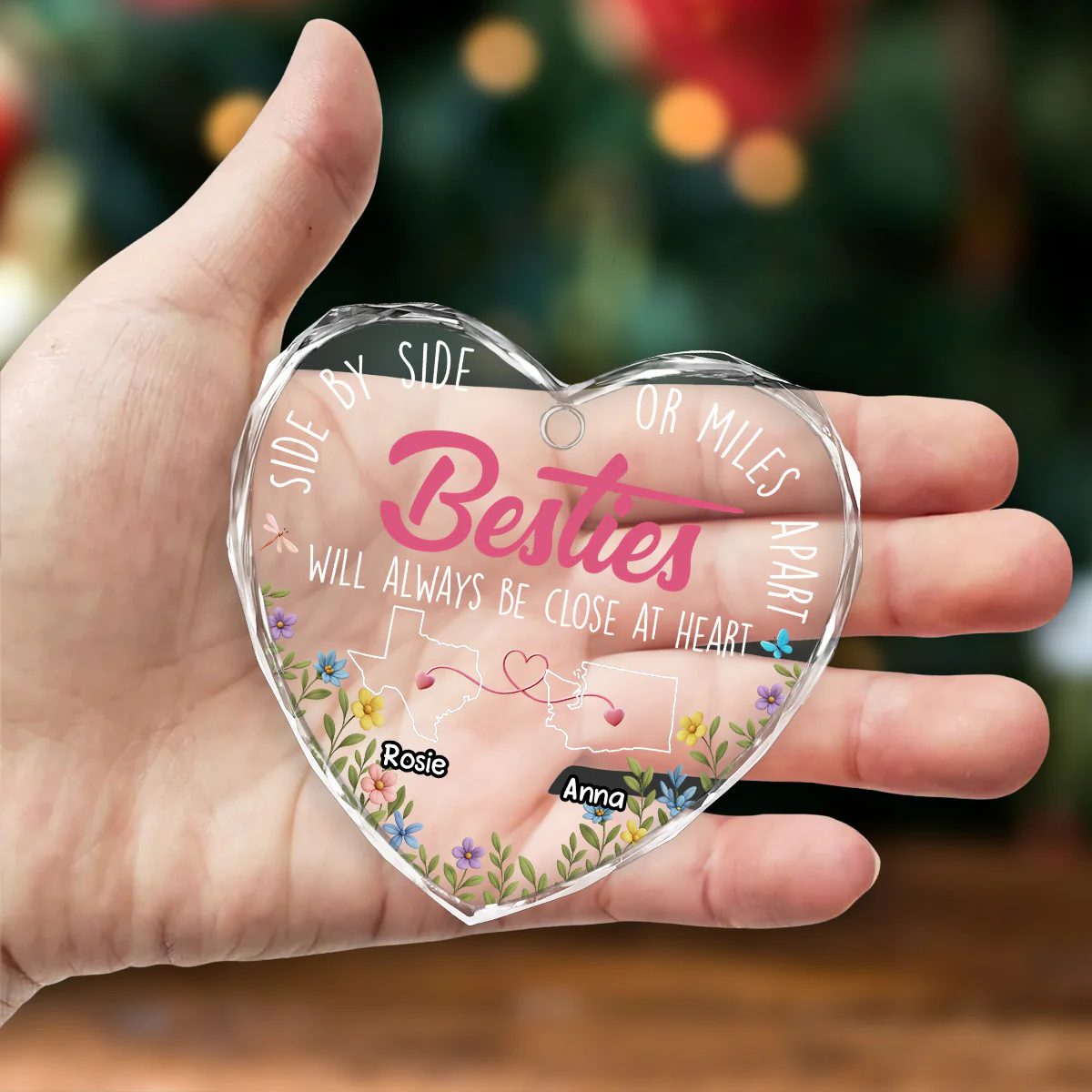Heart By Heart - Personalized Custom Glass Ornament - Image 5