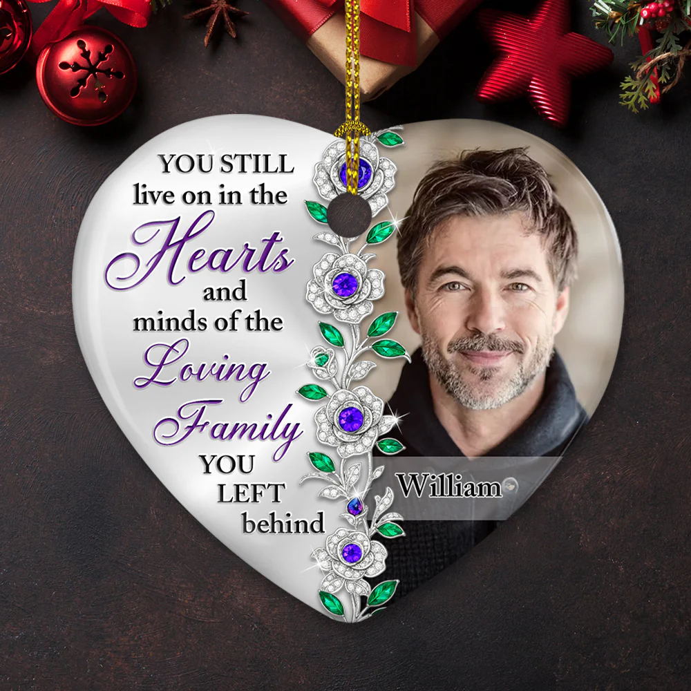 Hearts And Minds Of The Loving Family - Personalized Custom Ceramic Ornament - Image 5