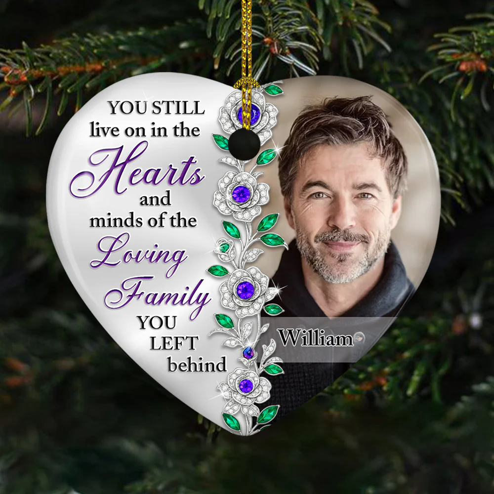 Hearts And Minds Of The Loving Family - Personalized Custom Ceramic Ornament - Image 7
