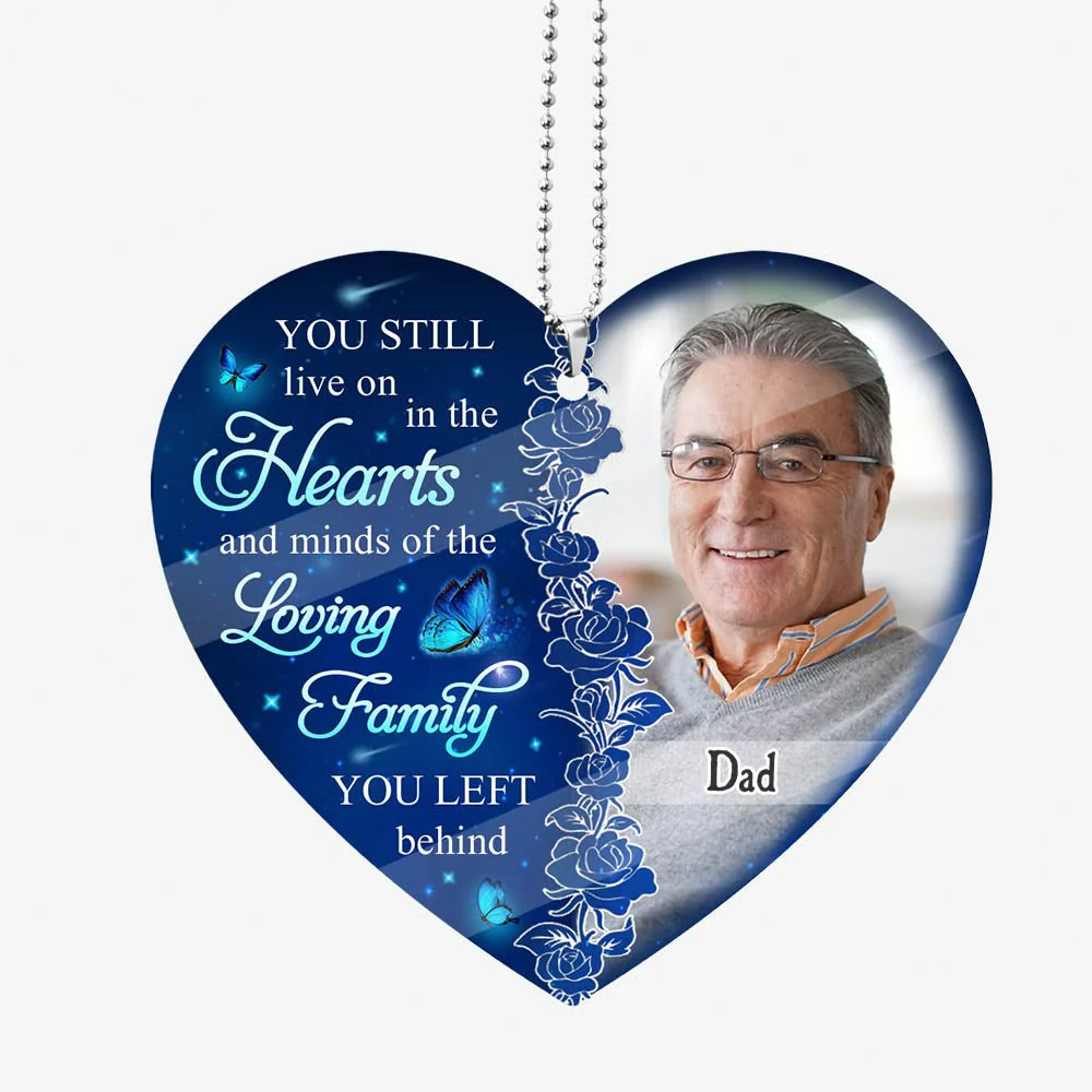 Hearts And Minds - Personalized Custom Photo Car Ornament - Photo memorial