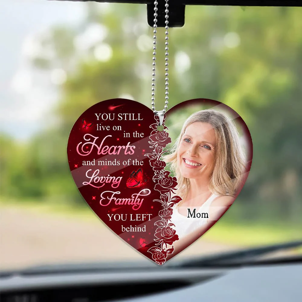 Hearts And Minds - Personalized Custom Photo Car Ornament - Photo memorial - Image 2