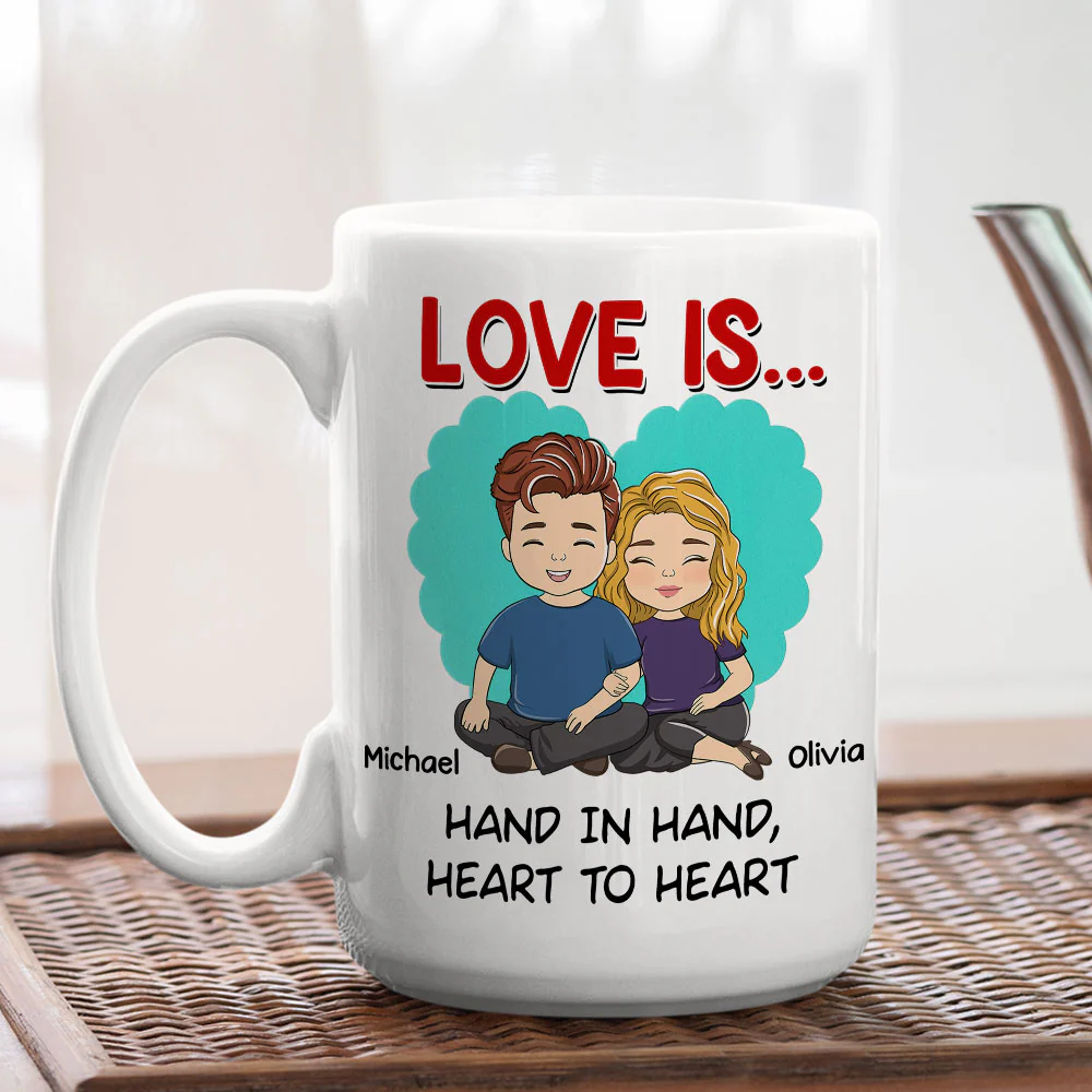 Hearts Holding Hands Forever More - Personalized Custom Coffee Mug - Image 4