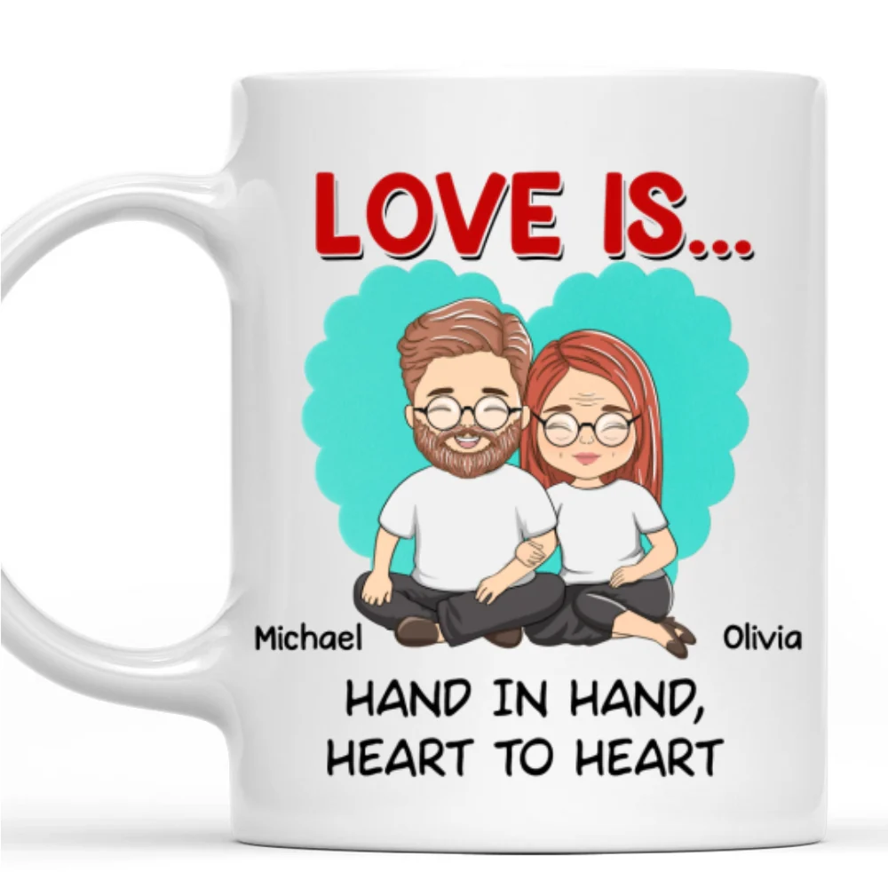 Hearts Holding Hands Forever More - Personalized Custom Coffee Mug - Image 7
