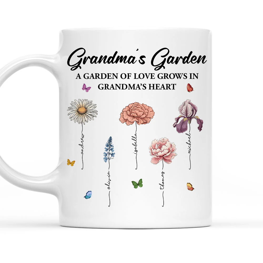 Her Garden Grows With Love  - Personalized Custom Coffee Mug