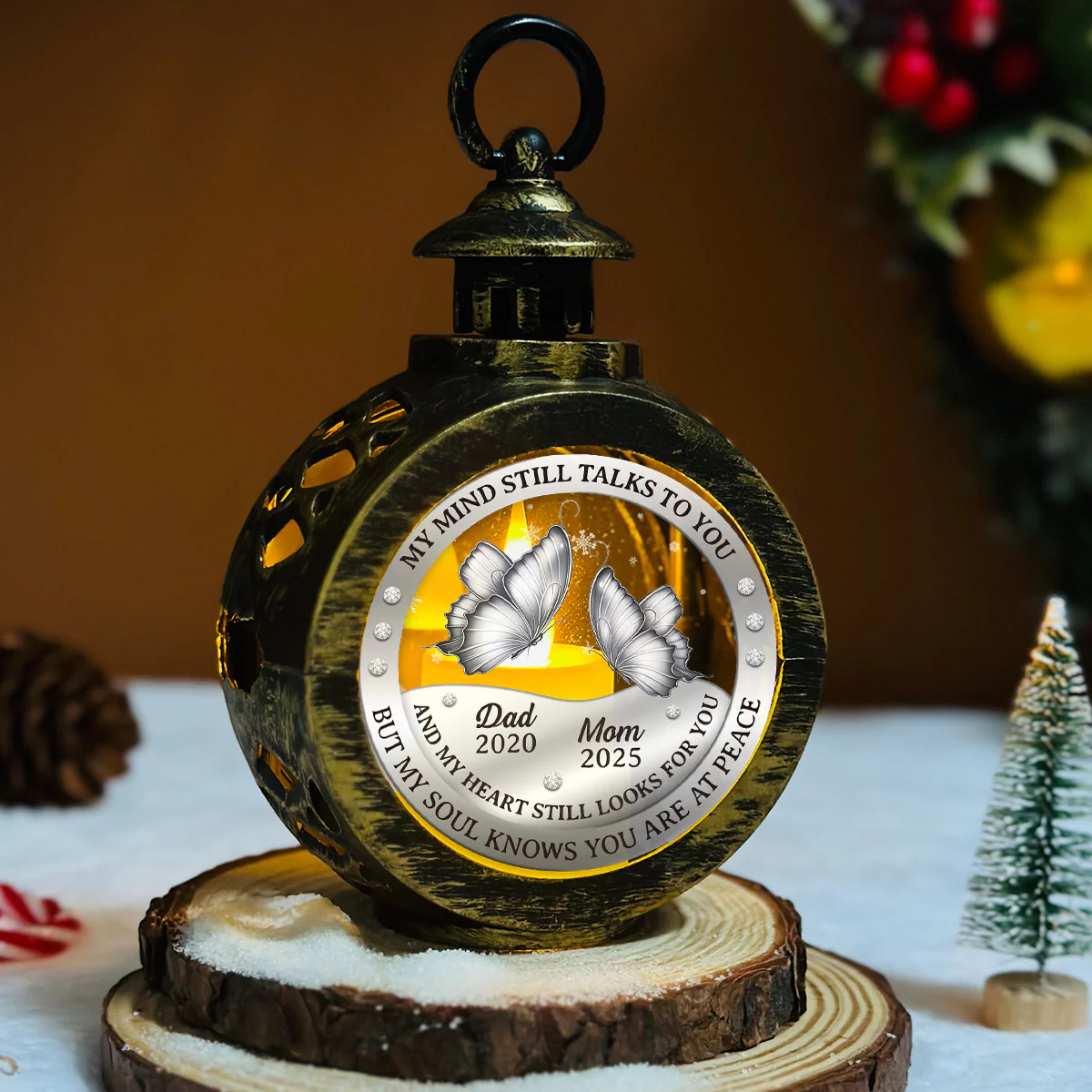 Here With You - Personalized Custom 3D Effect Christmas Lantern - Image 5