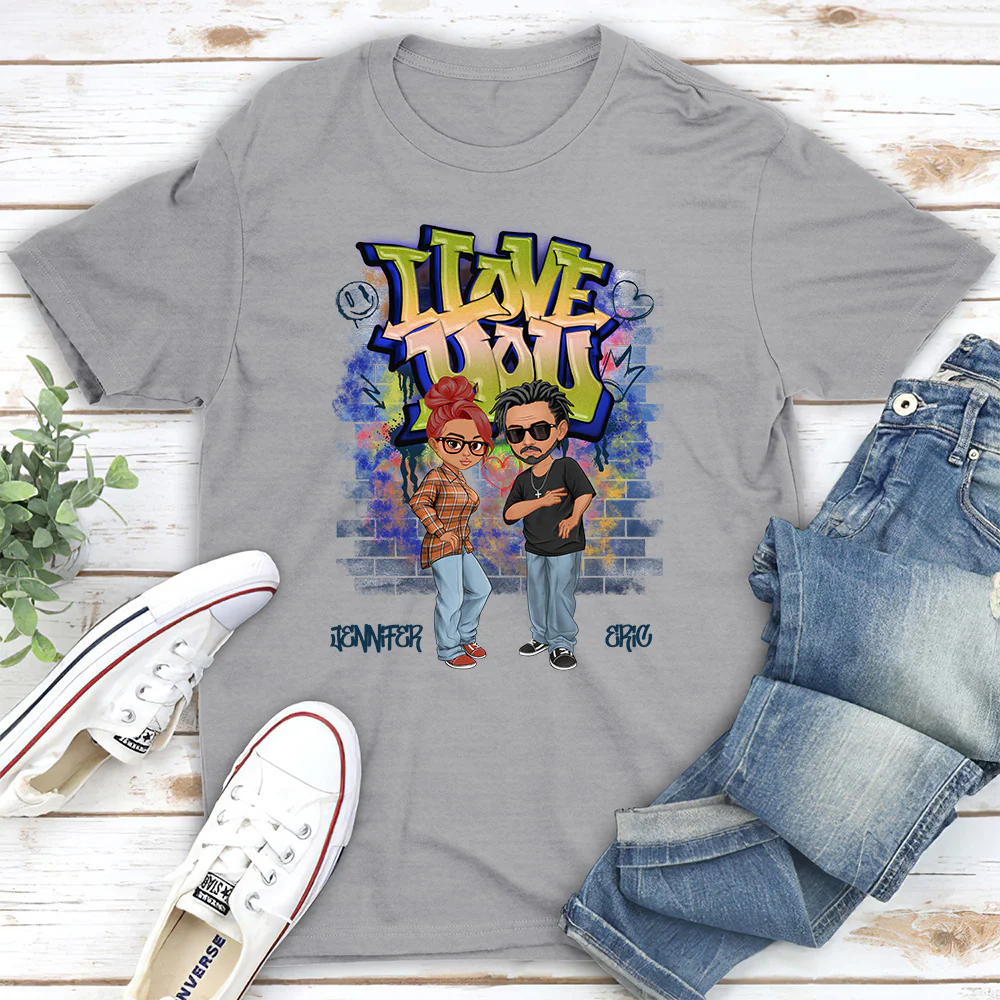 Hip Hop Couple - Personalized Custom Shirt - Image 2