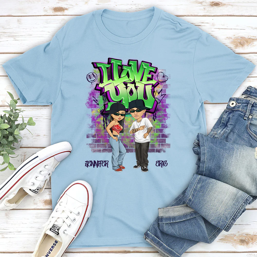 Hip Hop Couple - Personalized Custom Shirt - Image 3