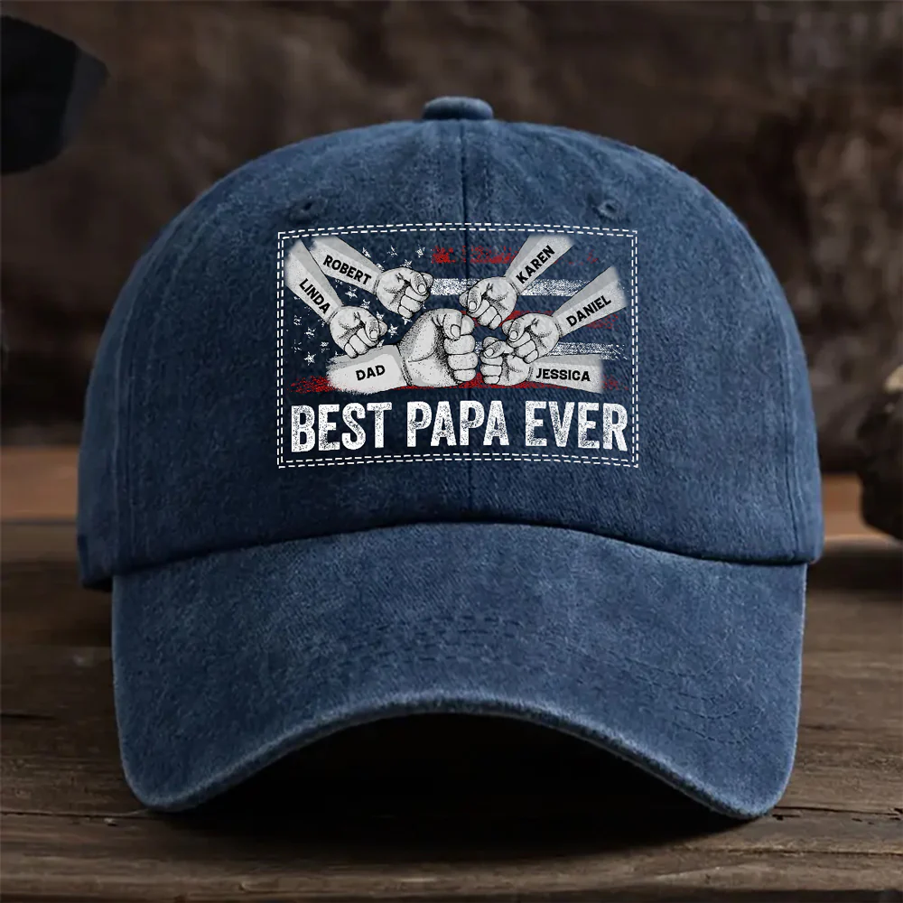 His Strength Begins With Love - Personalized Custom Vintage Washed Denim Cap - Image 6
