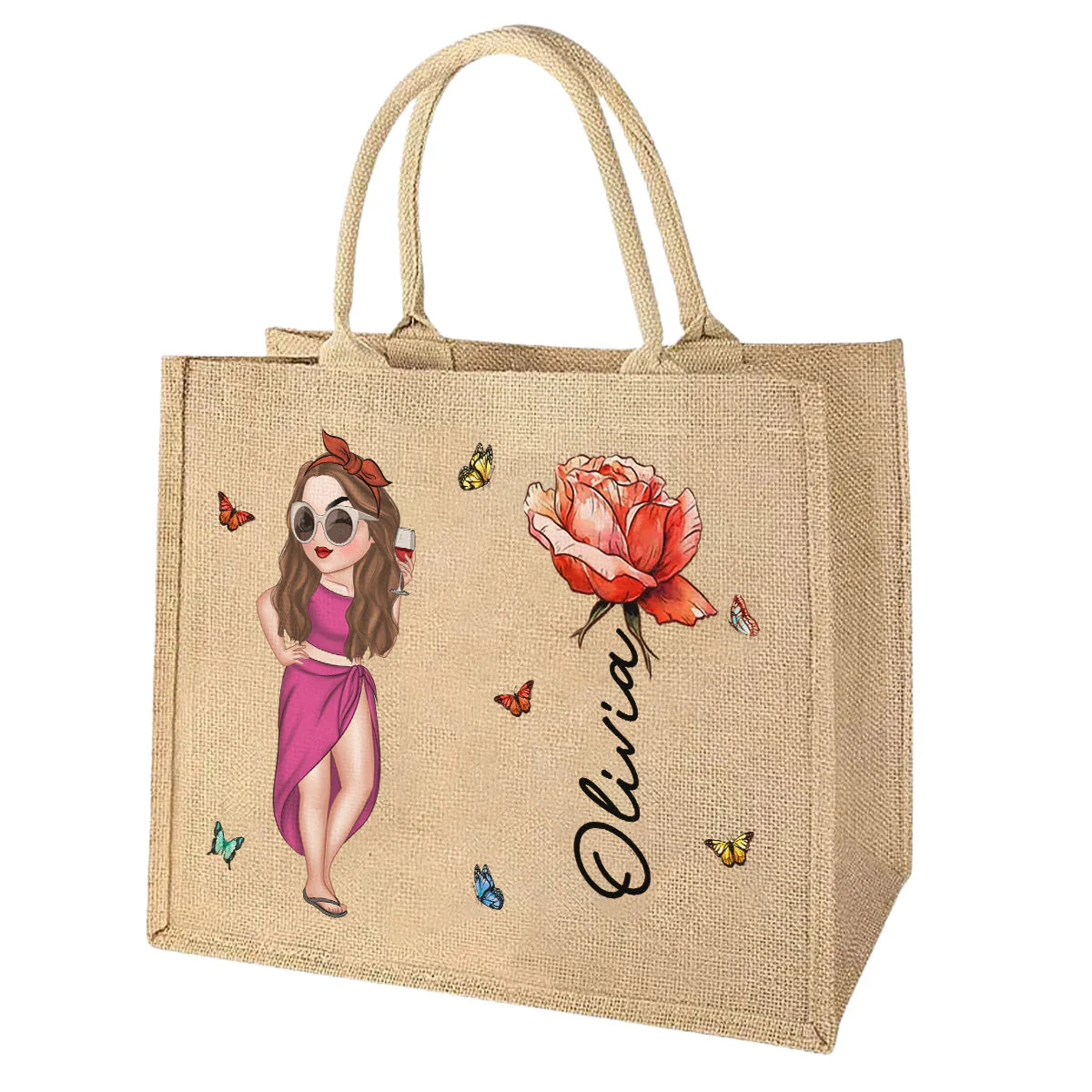 Hola beaches - Personalized Custom Jute Tote Bag