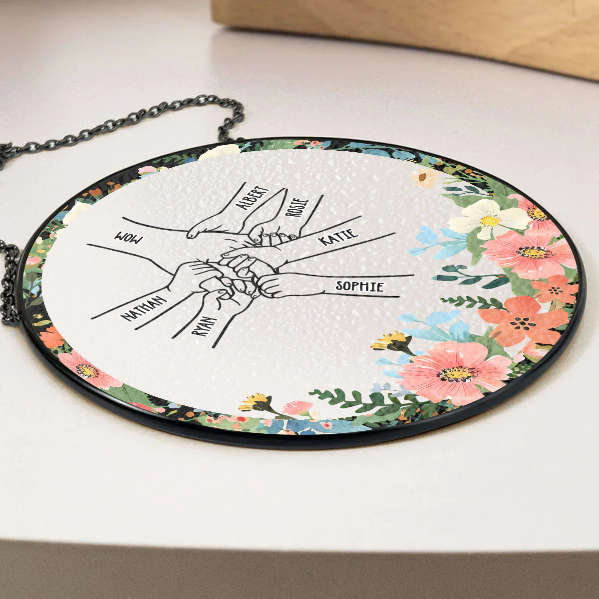 Hold My Hand Forever - Personalized Custom Window Hanging Suncatcher - Image 3