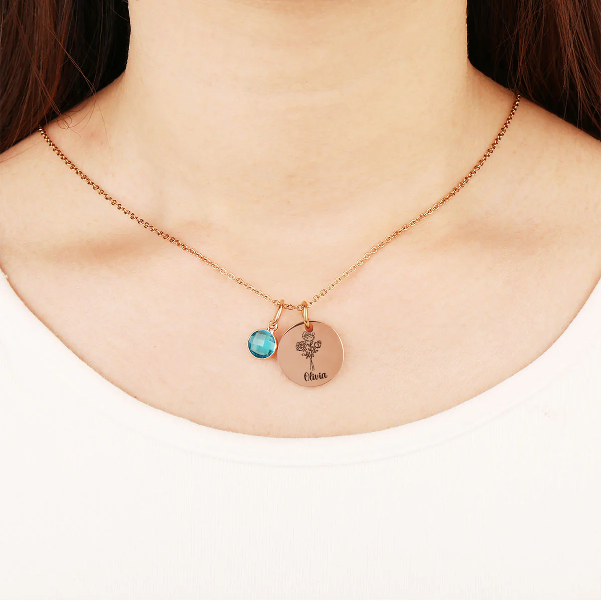 Hold My Hand - Personalized Custom Birthstone Necklace With Message Card - Image 5
