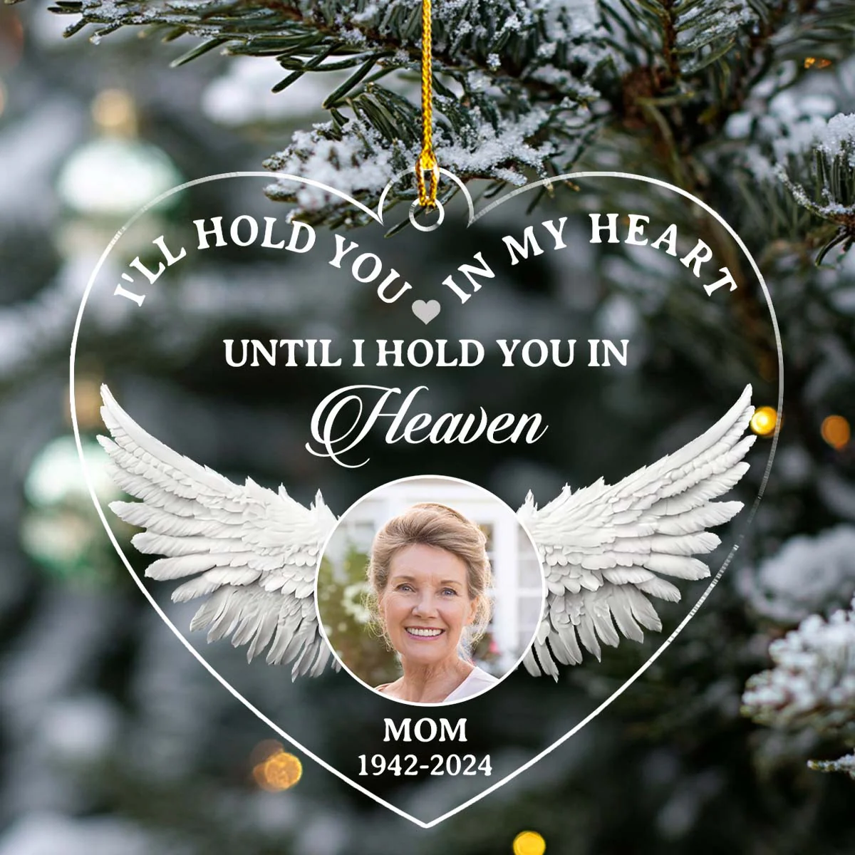 Hold You - Personalized Custom Acrylic Ornament - Image 3