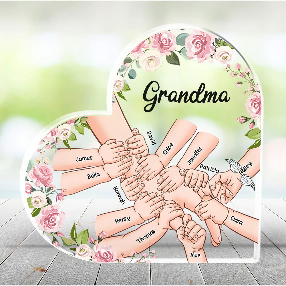 Holding Hand With Grandkids - Personalized Custom Acrylic Plaque - Image 2