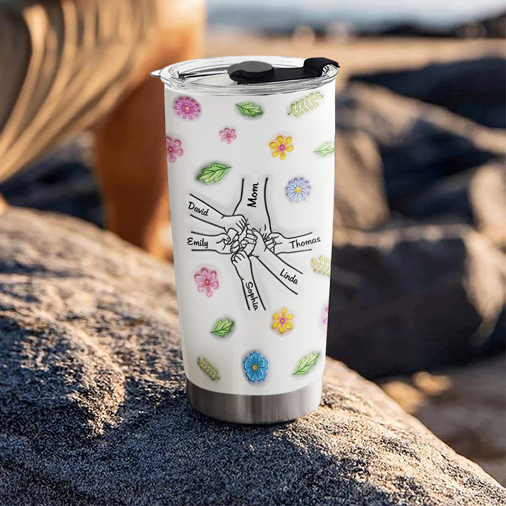 Holding Hands Forever - Personalized Custom 3D Inflated Effect Tumbler - Image 5