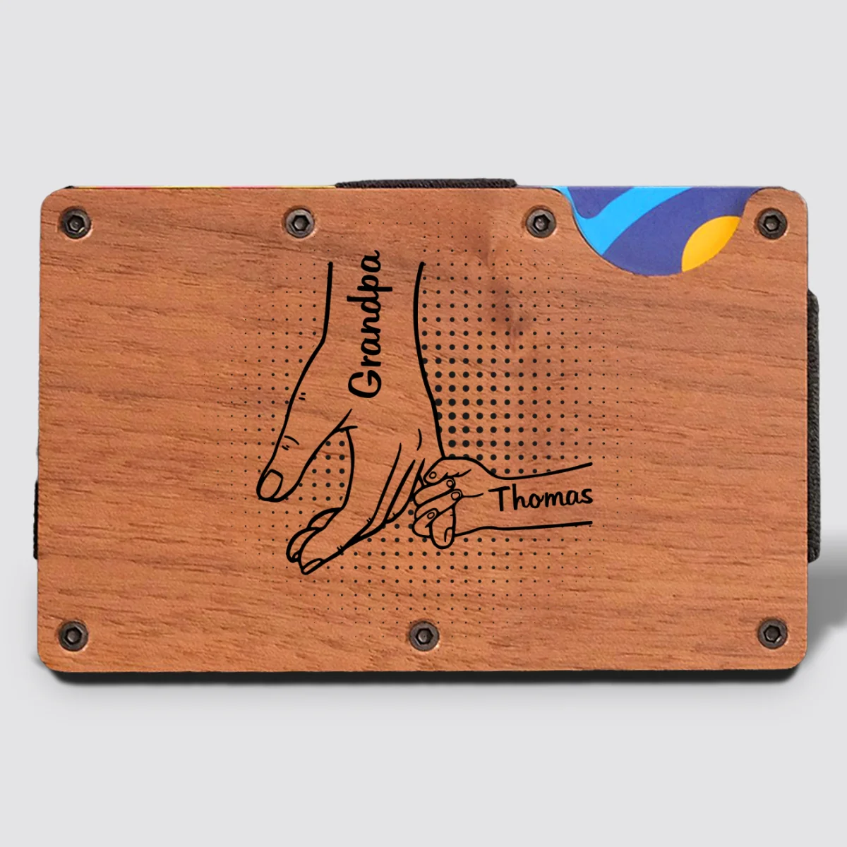 Holding Hands - Personalized Custom Engraved Wooden Card Holder - Image 7