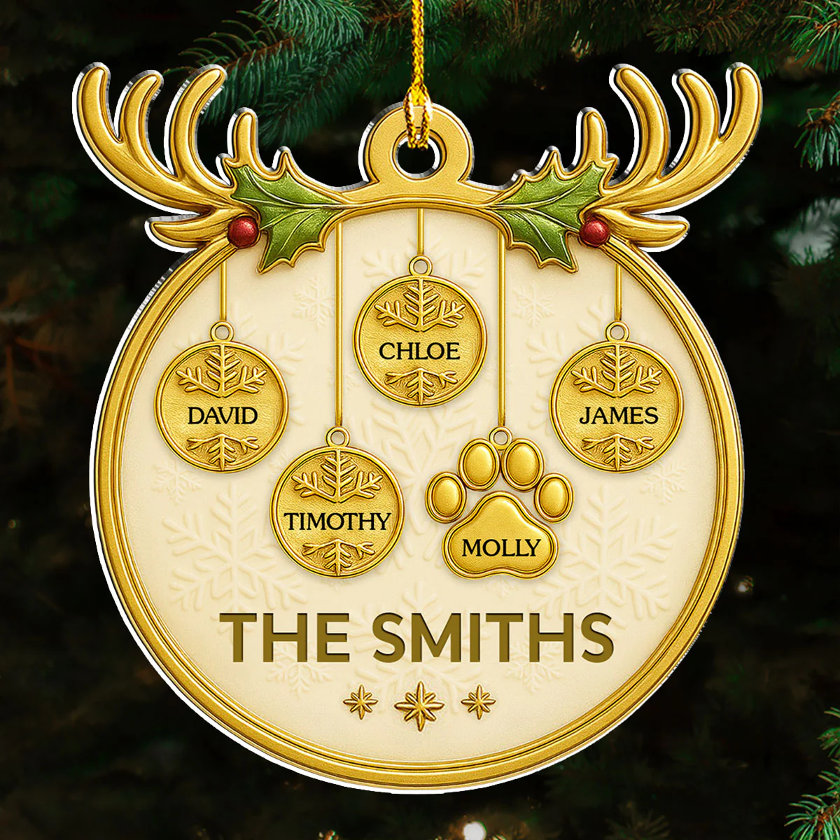 Holiday Family - Personalized Custom Acrylic Ornament