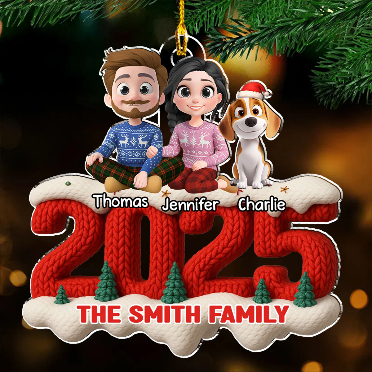 Holiday Gatherings - Personalized Custom Acrylic Ornament - Image 2