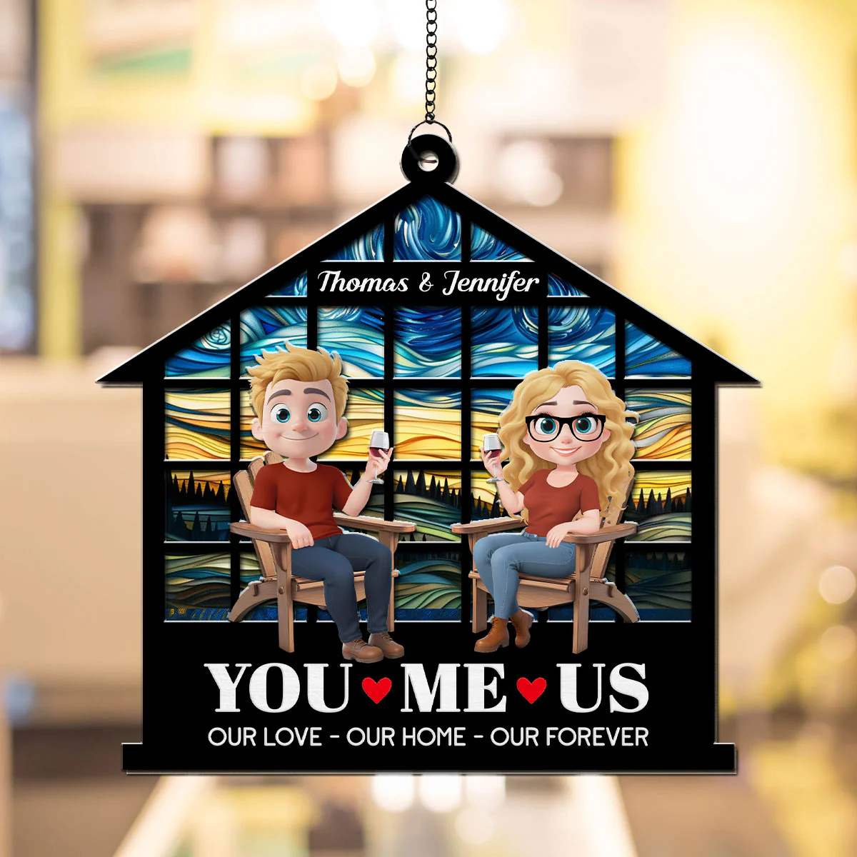 Home Begins With Our Love - Personalized Custom Suncatcher - Image 5