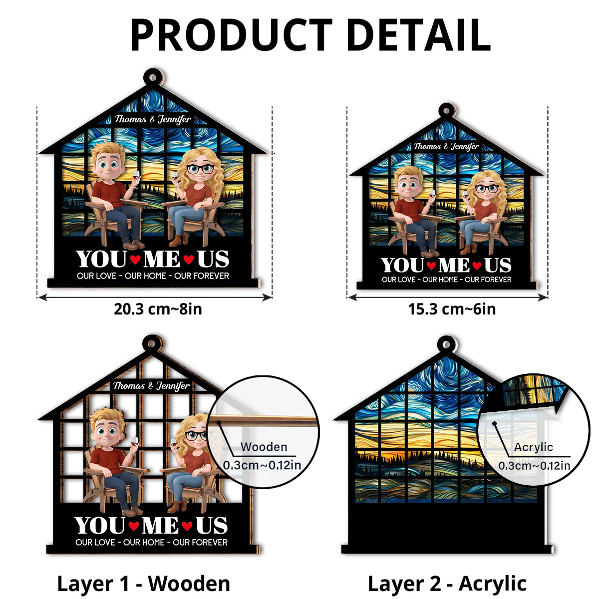 Home Begins With Our Love - Personalized Custom Suncatcher - Image 6
