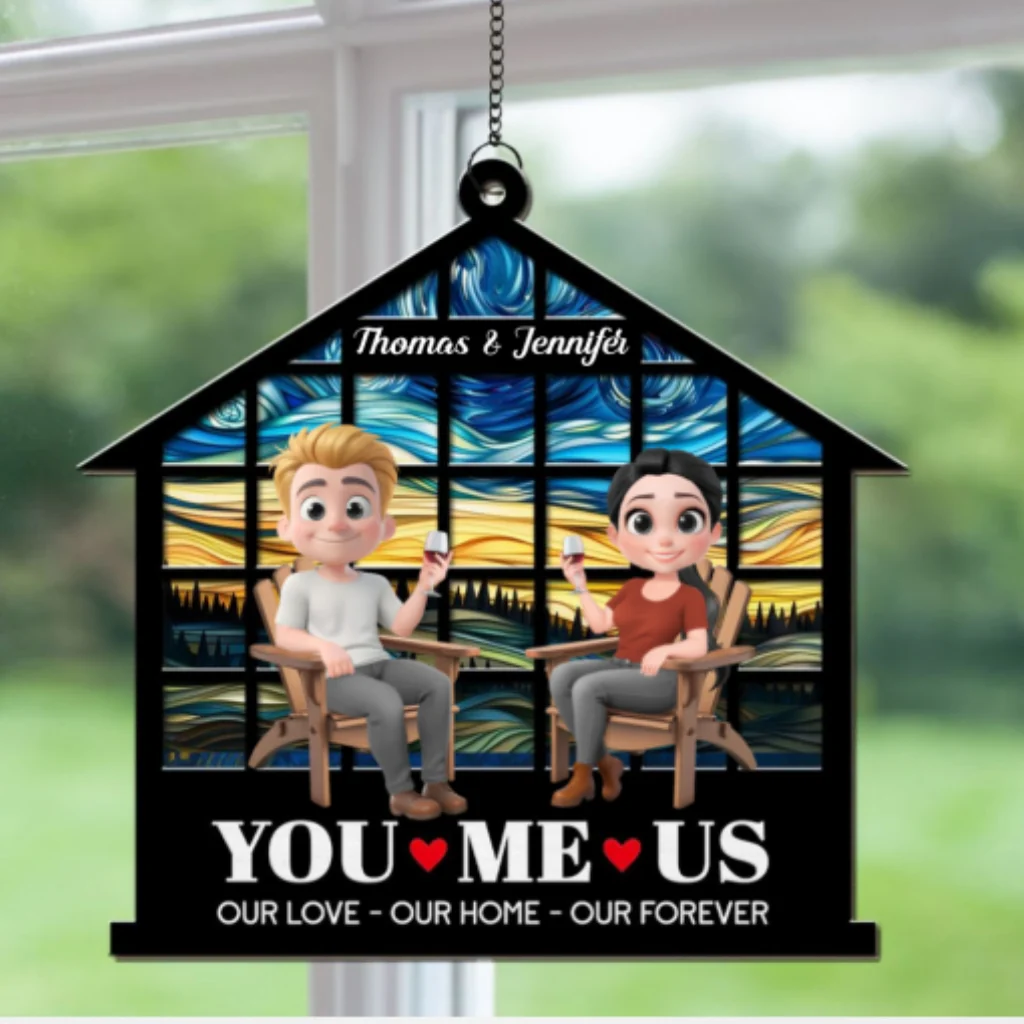 Home Begins With Our Love - Personalized Custom Suncatcher - Image 7