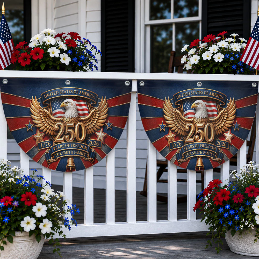 Home Of Freedom Since 1776 - Personalized Custom Non-Pleated Fan Flag - Image 4