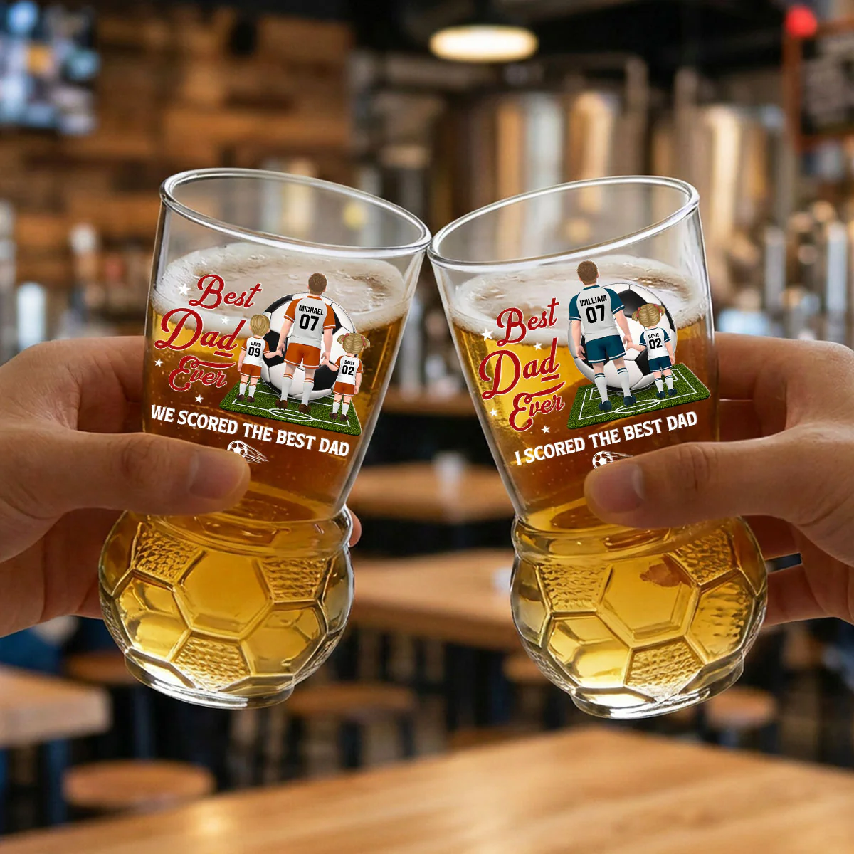 Home of Soccer Fans Forever - Personalized Custom Football Beer Glass - Image 2